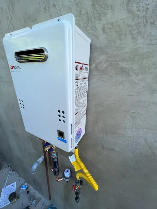 Tankless water heater installation for Seanor homes